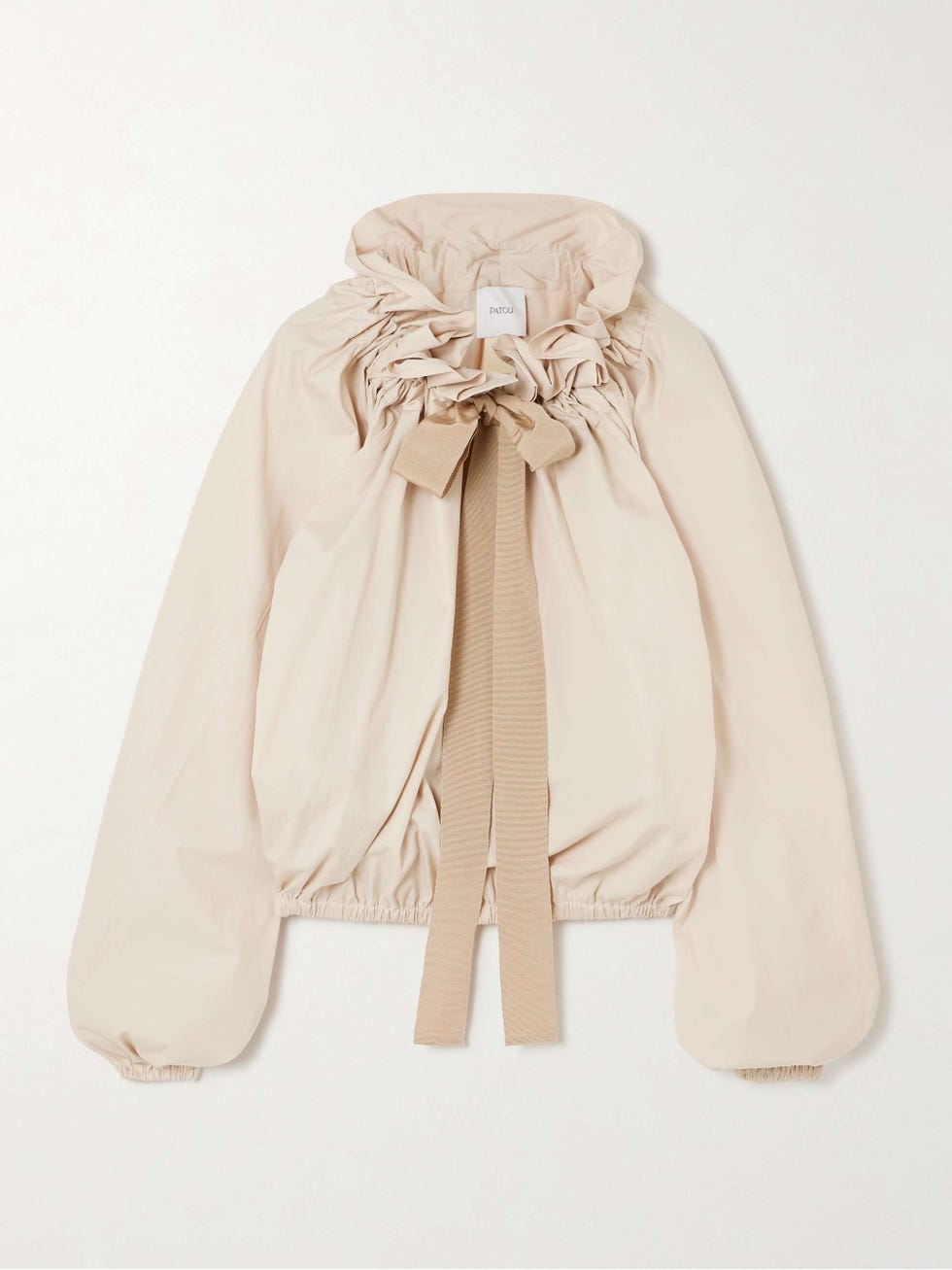 Iconic Volume Grosgrain-Trimmed Gathered Coat