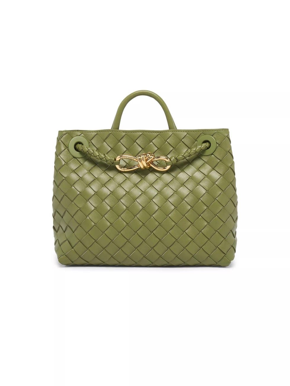 Small Andiamo Intrecciato Leather Top-Handle Bag