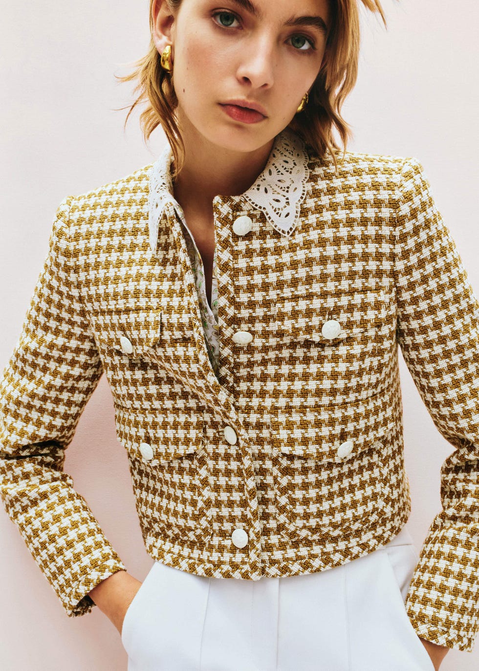 Houndstooth box jacket