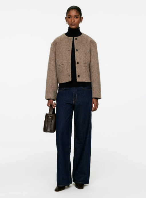 Brushed wool-blend jacket