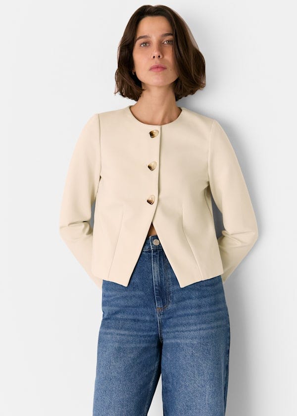 Ivory Anne Ponte button jacket