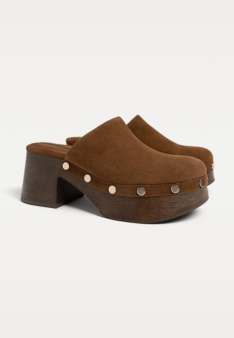Studded Leather Clogs