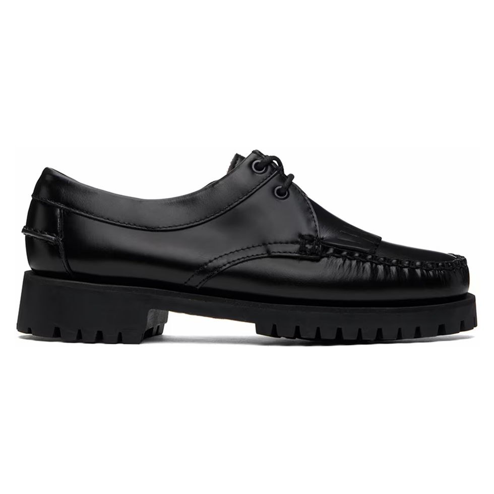 Black James Fringe Lug Loafers