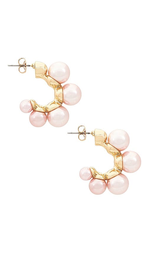 Five Point Hoop Earrings in Pink