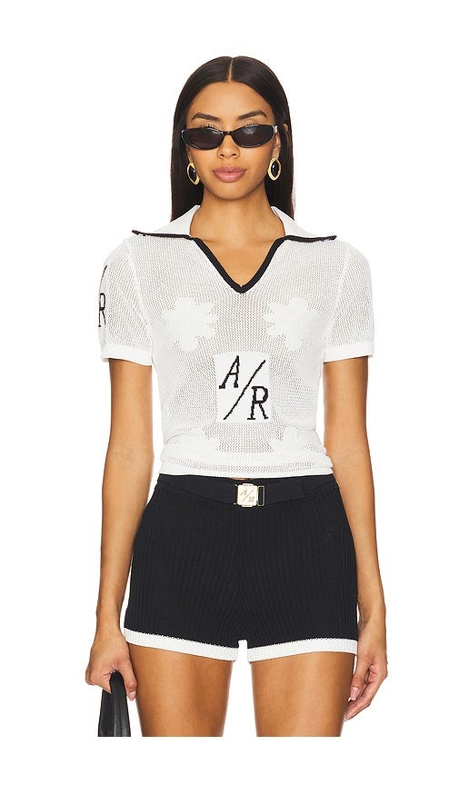 Francie Knitted Polo in White