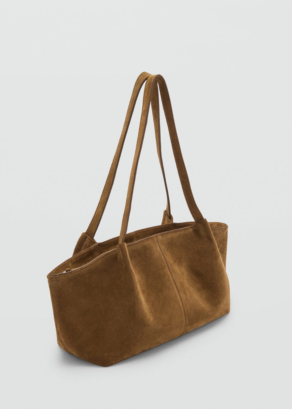 Double handle suede bag