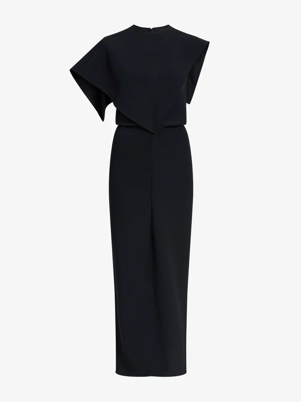 Proenza Schouler Selene Dress in Bi-Stretch Suiting- Black