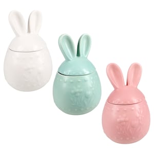 Ceramic Easter Egg Bunny Ears Jar