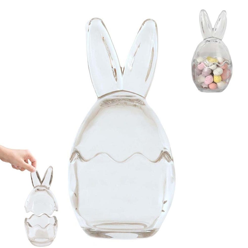 Easter Bunny Ears Glass Jar