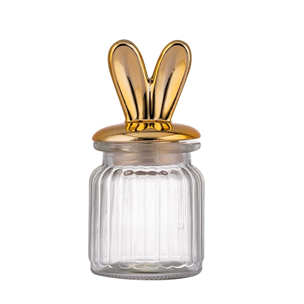 Easter Glass Jar with Bunny Ear Lid