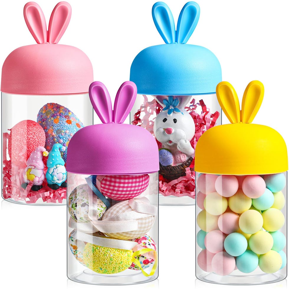 Plastic Jar with Bunny Ear Cap (x4)