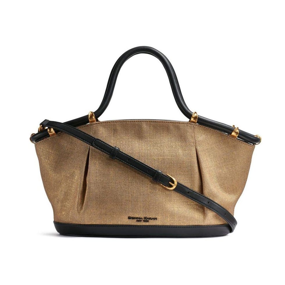 Chiffon Metallic Canvas Satchel Bag