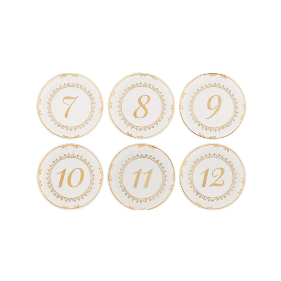 Tea Party Vintage Plate Table Numbers