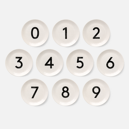 Set of Numeric Ceramic Salad Plates