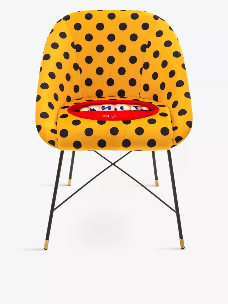 Seletti Wears Toiletpaper velvet chair