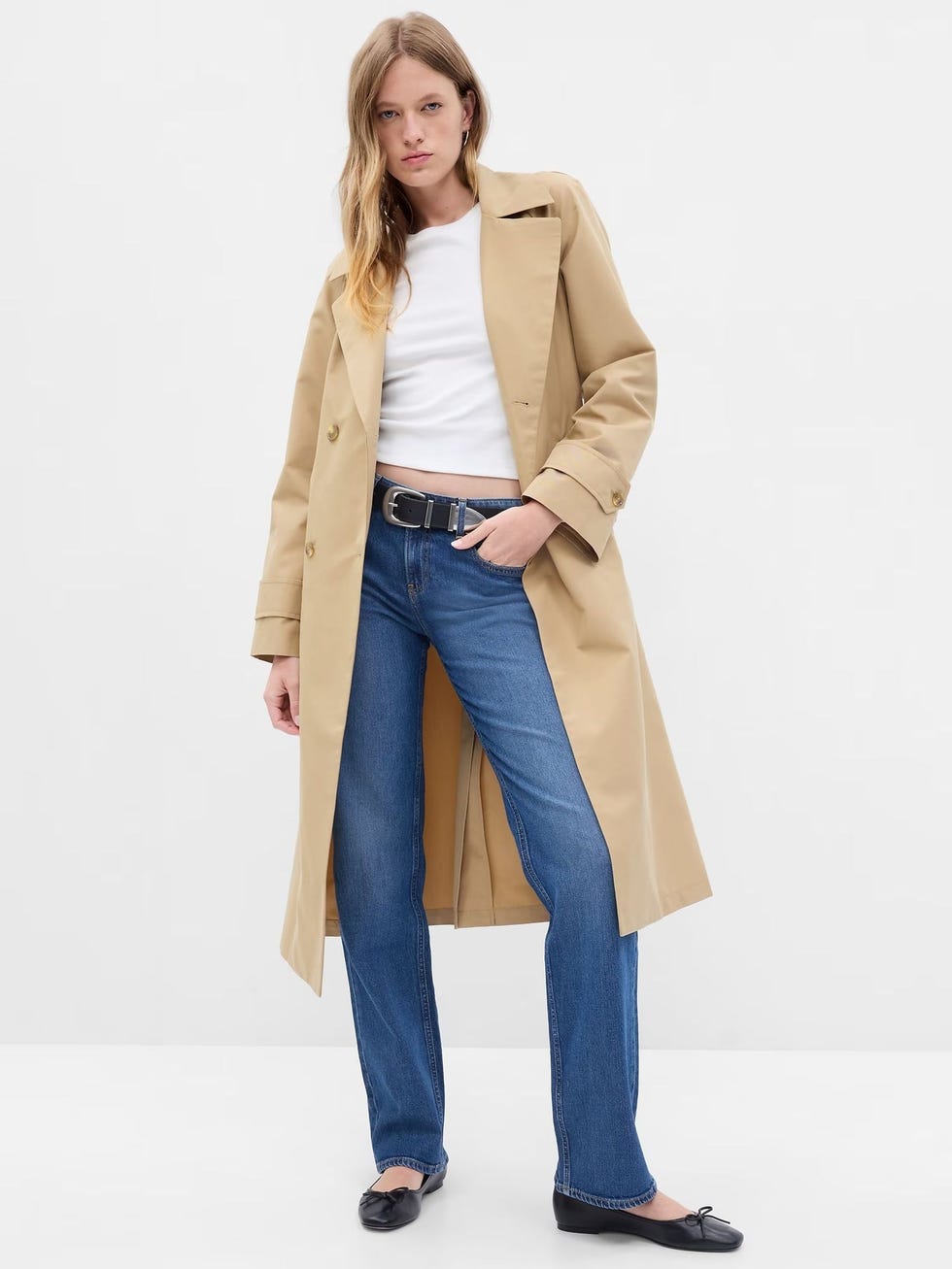 Cream Icon Notch Collar Trench Coat