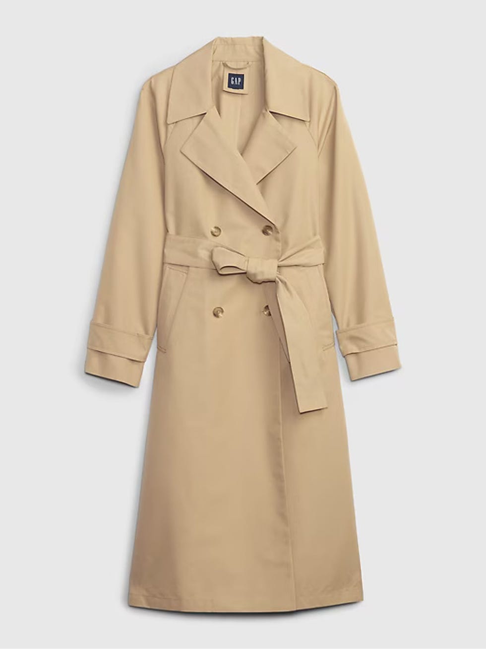 Cream icon notch collar trench coat