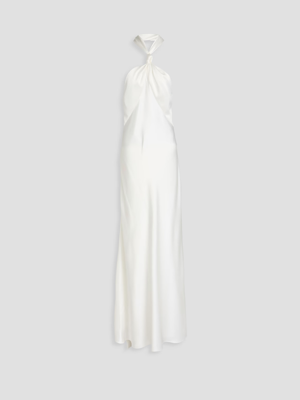 Santorini twisted halterneck satin-crepe gown