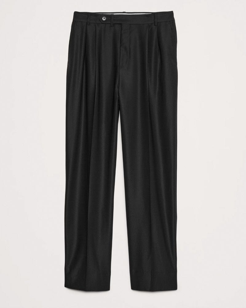 Signature Italian Hopsack Wide-Leg Pants