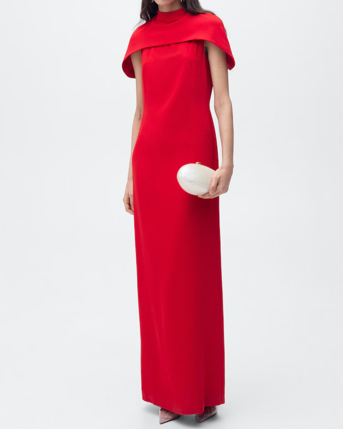 Straight Dress With Cape Collar