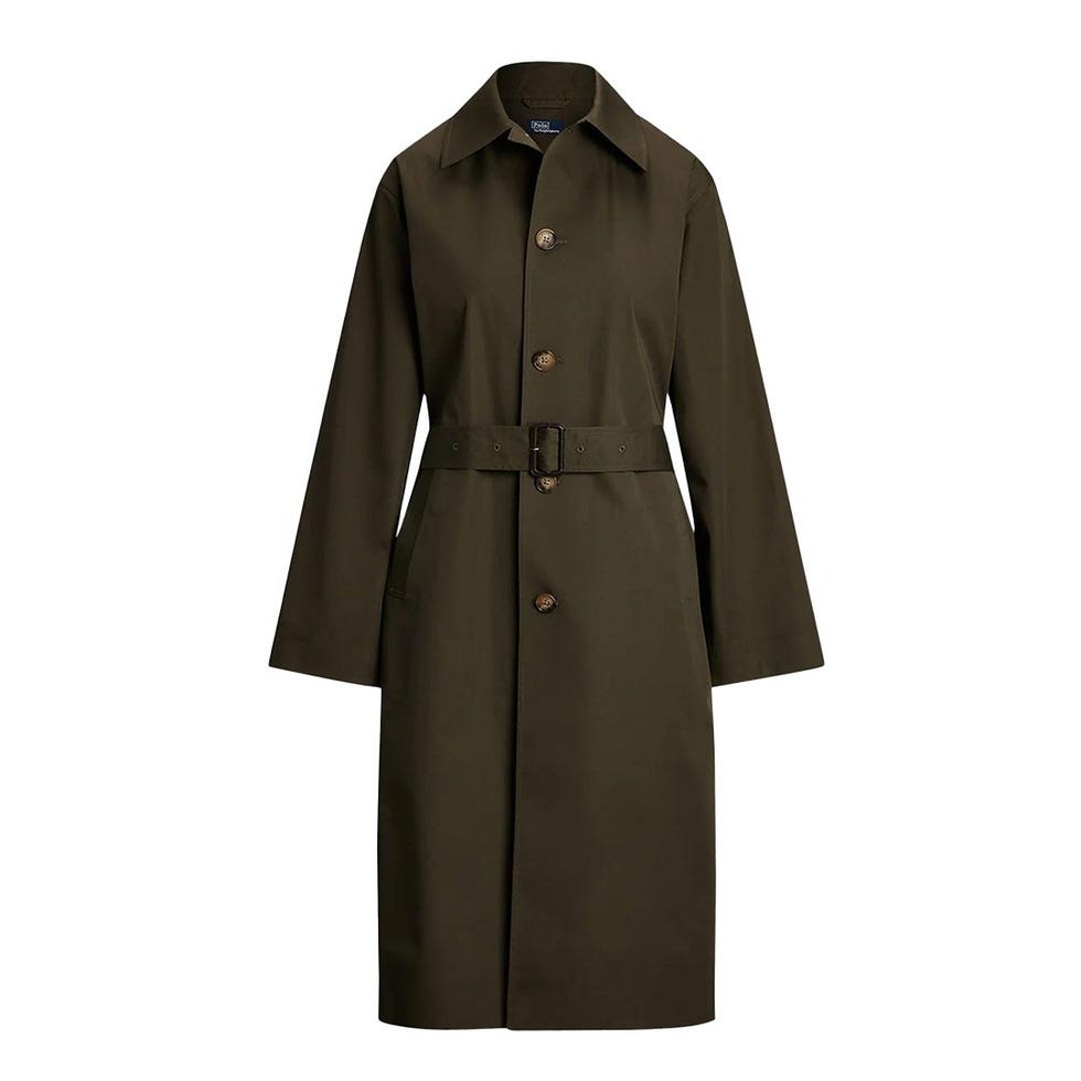 Water-Resistant Twill Long Car Coat