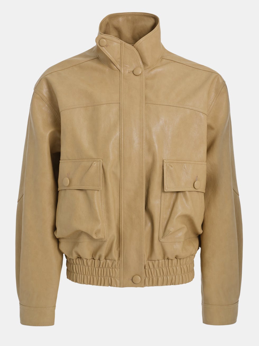 Faux-Leather Bomber Jacket