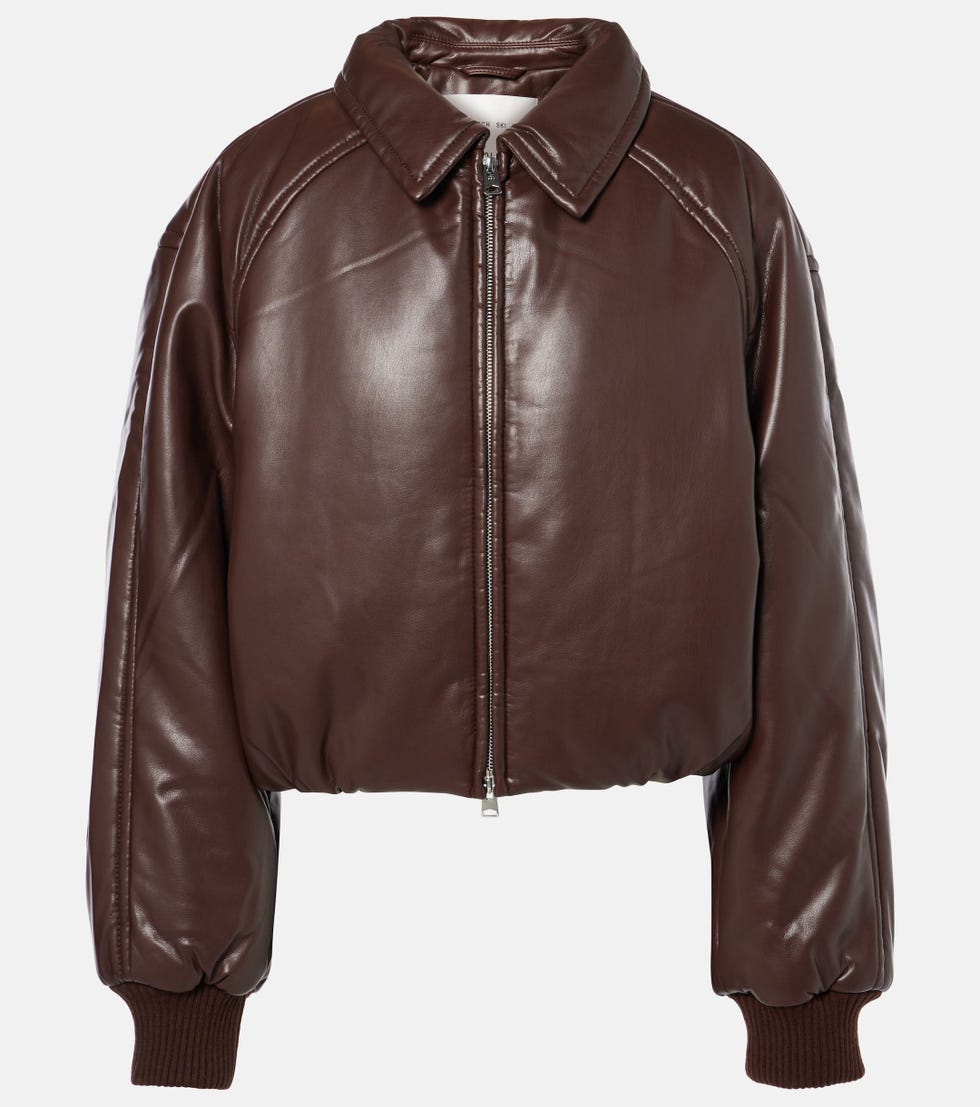 x Shoreditch Ski Club Tate Faux Leather Bomber Jacket