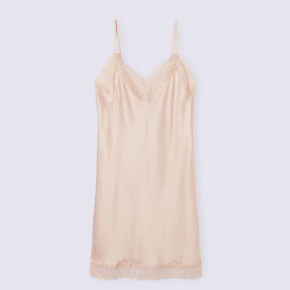 Silk Slip With Lace Insert Detail