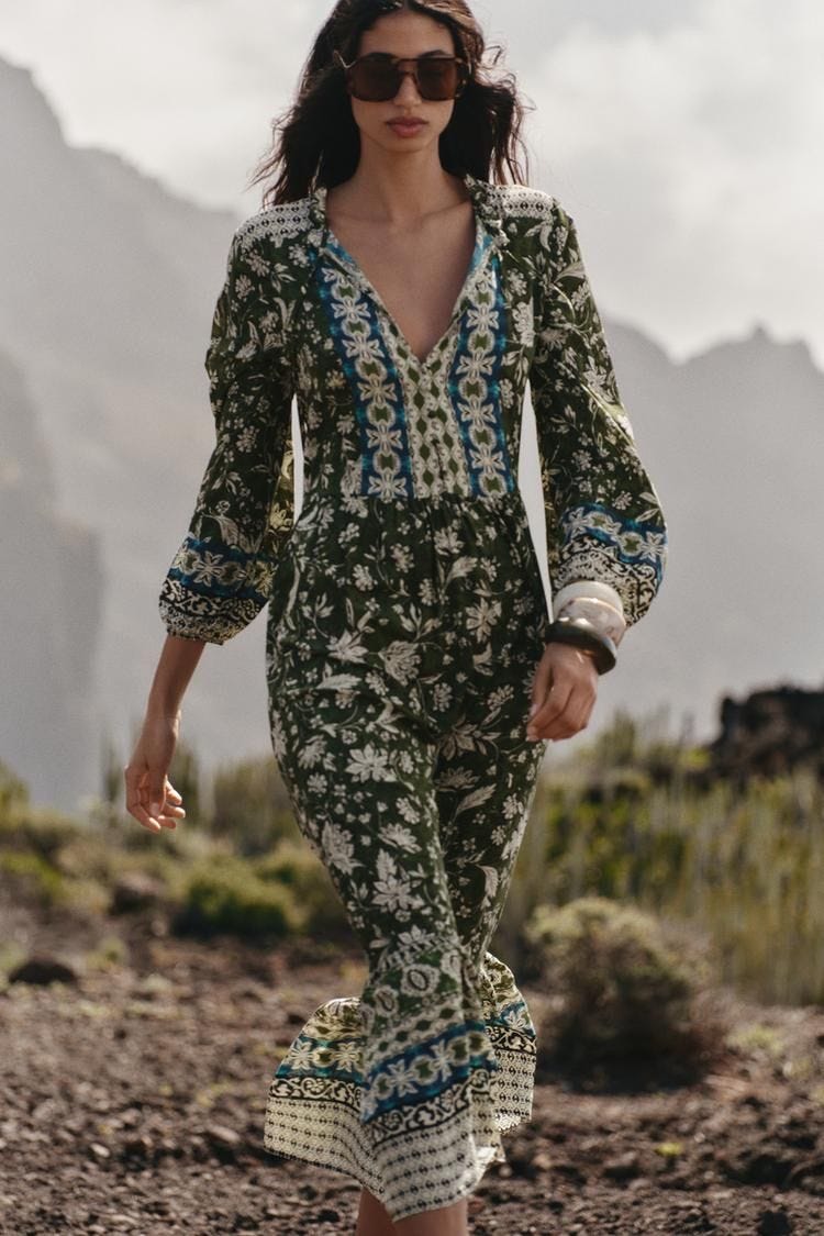 Printed Midi Dress