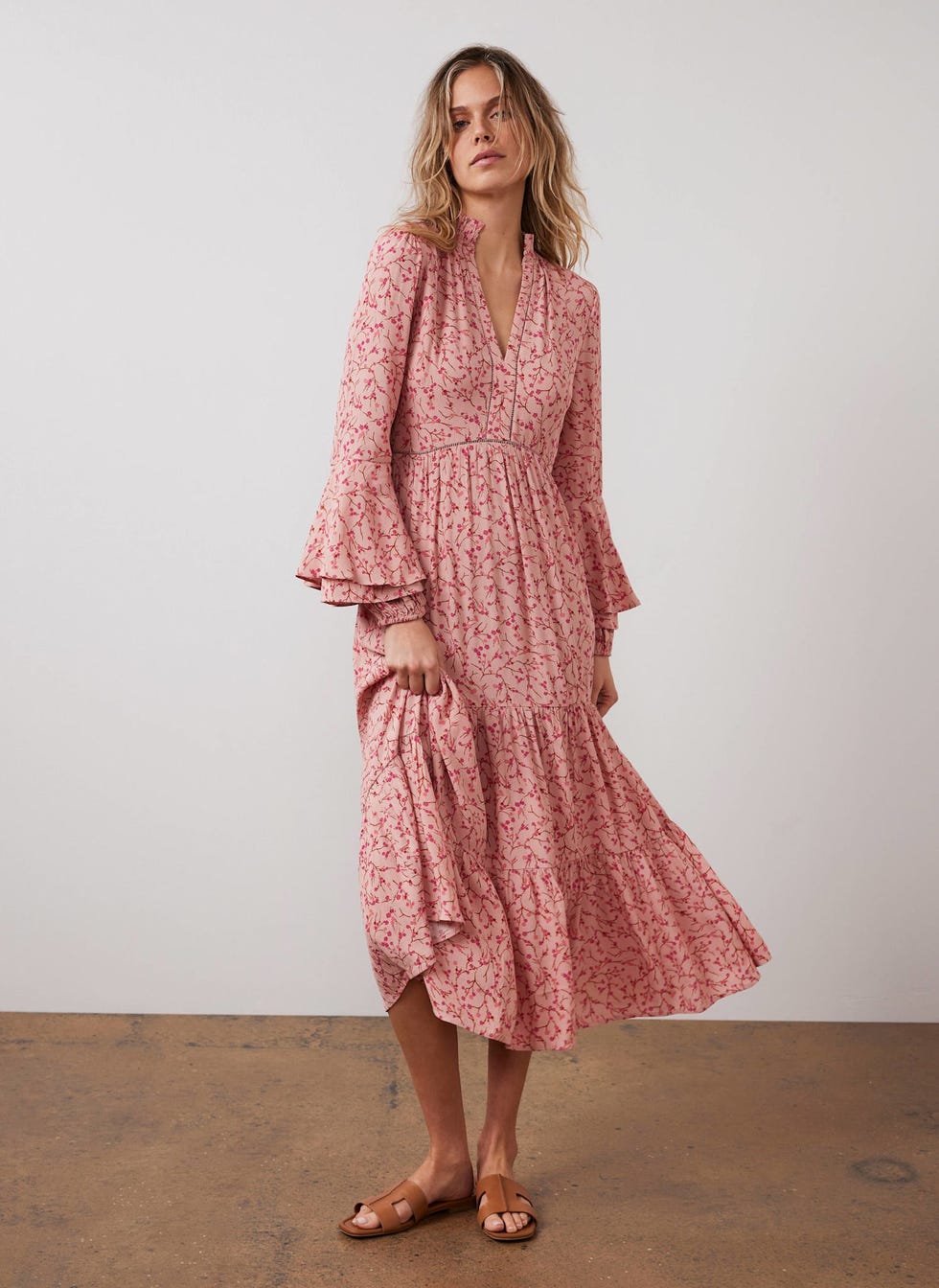 Pink Floral Maxi Dress