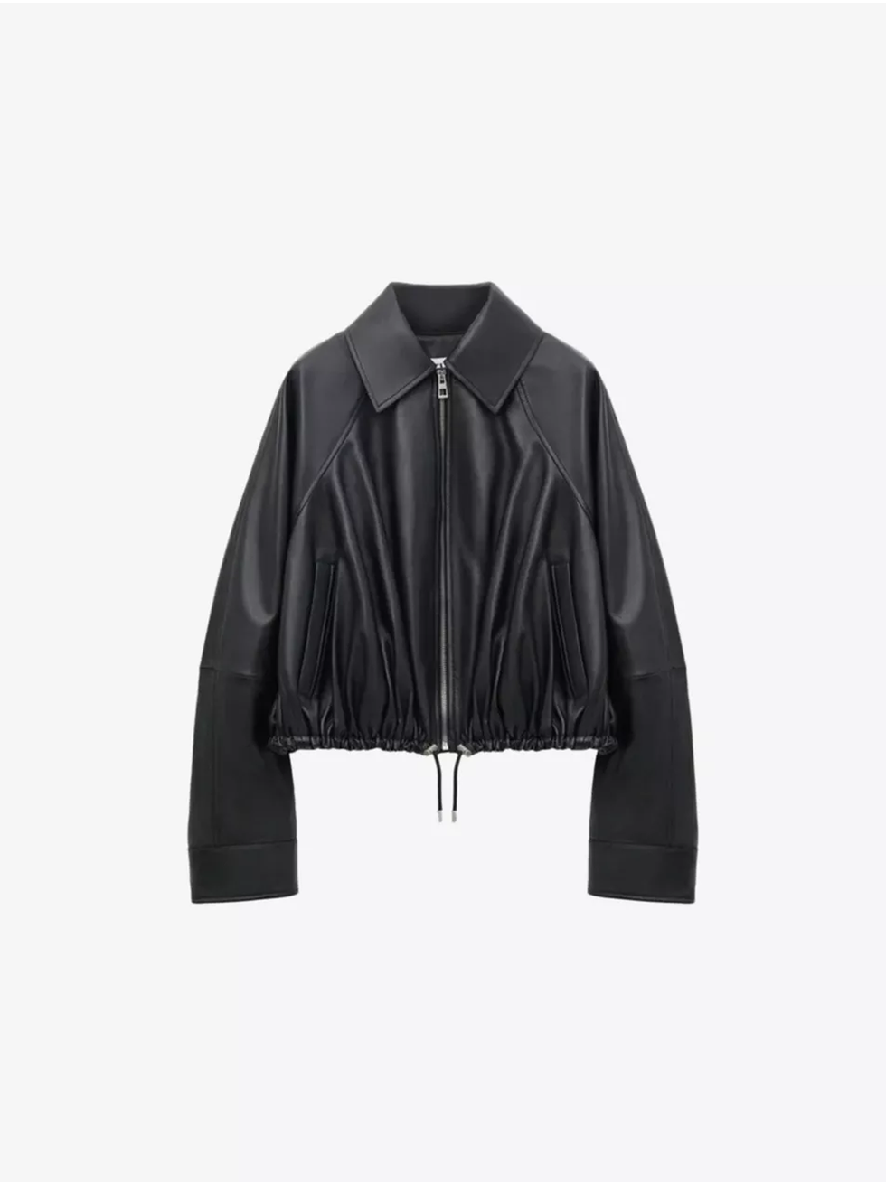 Loewe balloon drawstring-hem leather jacket
