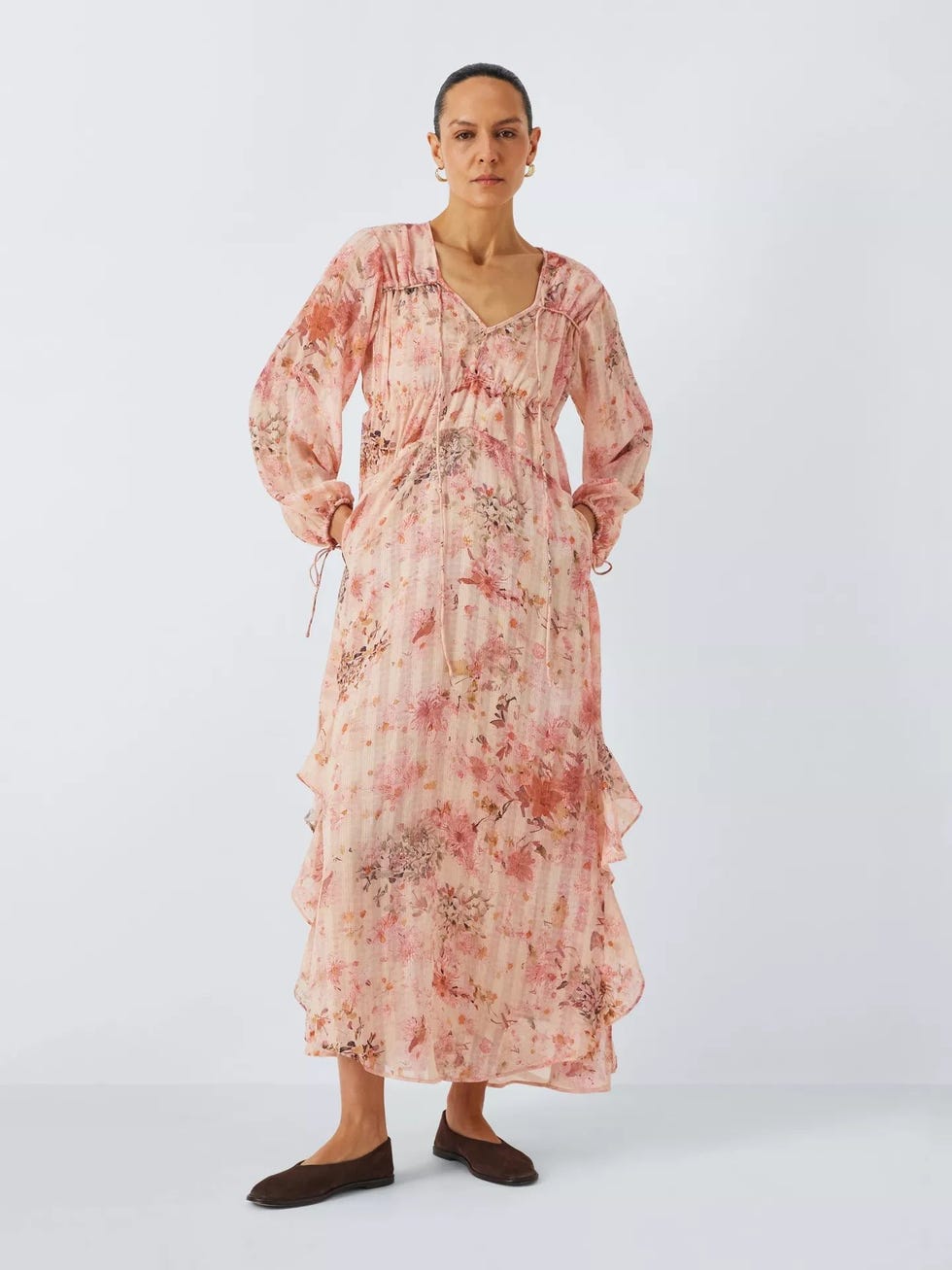 Botanical Print Maxi Dress