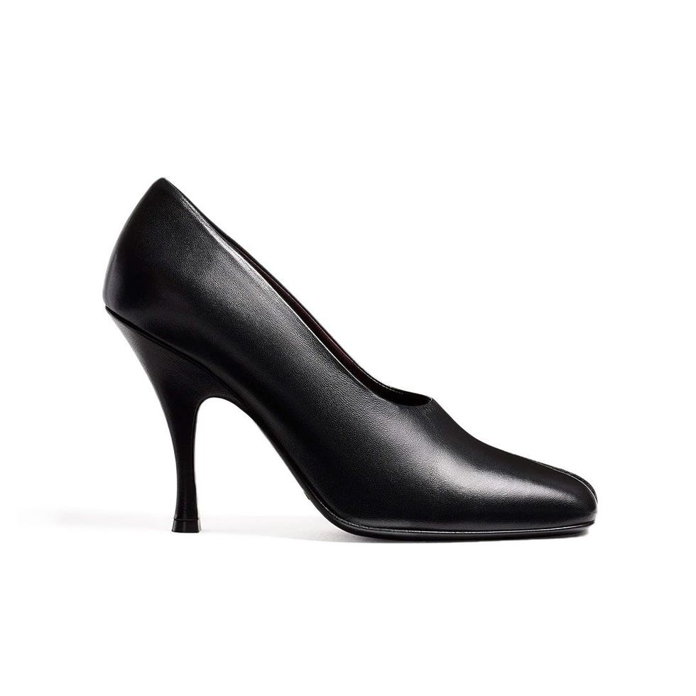 Eva Peep-Toe Leather Pumps