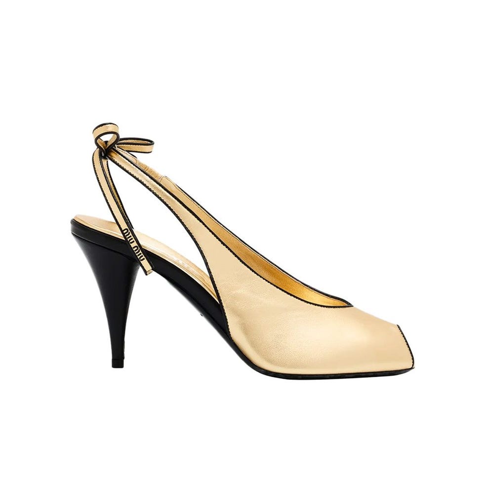 Metallic Peep-Toe Slingback Pumps