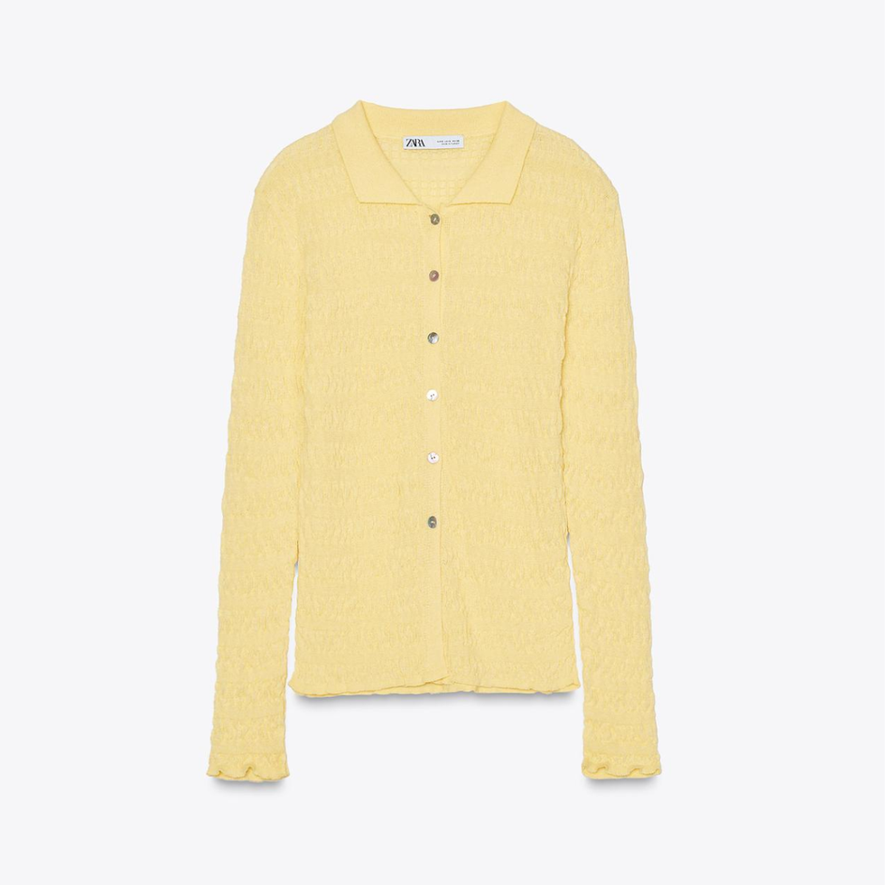 Textured Knit Polo Collar Jacket