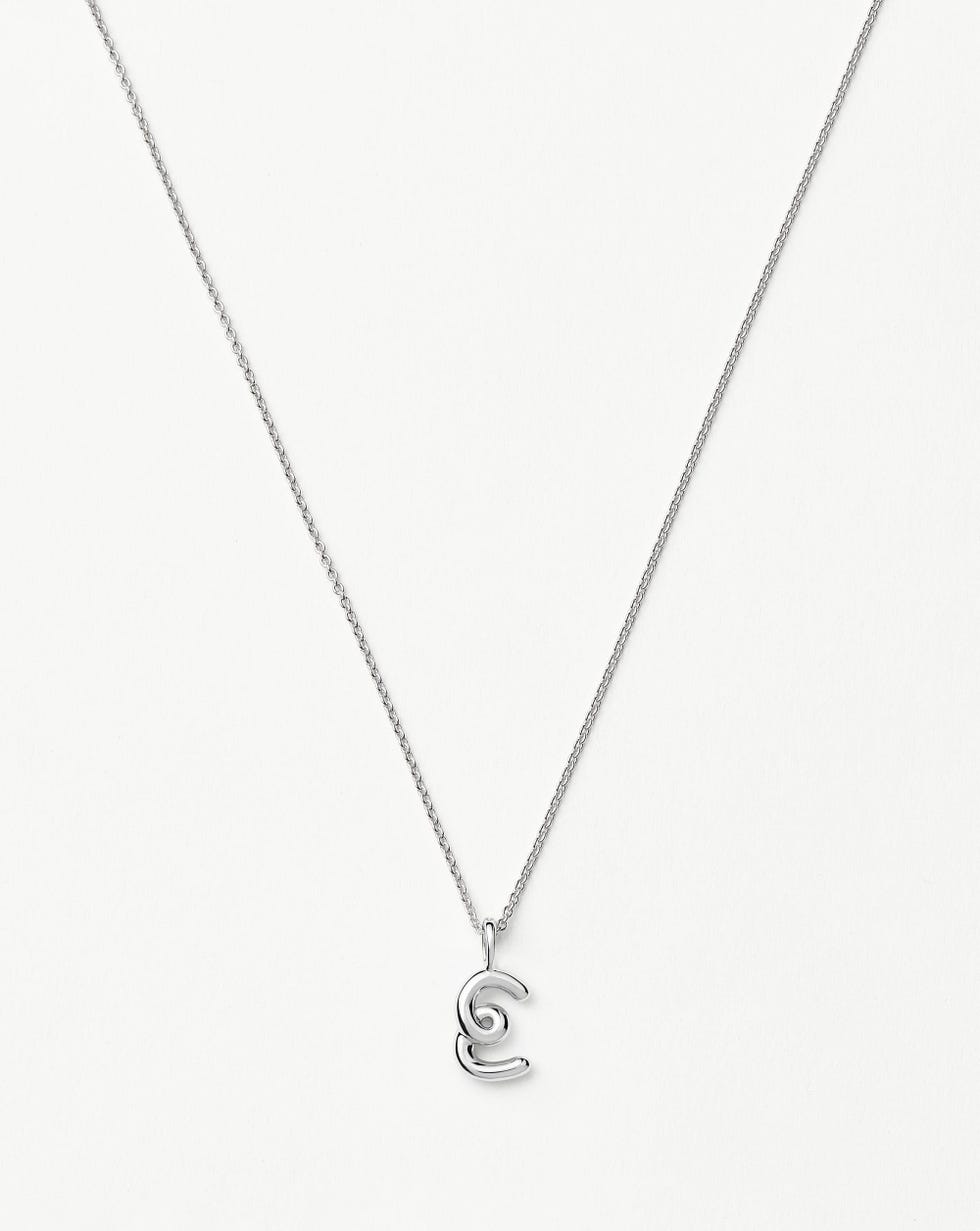 Curly Molten Mini Initial Necklace