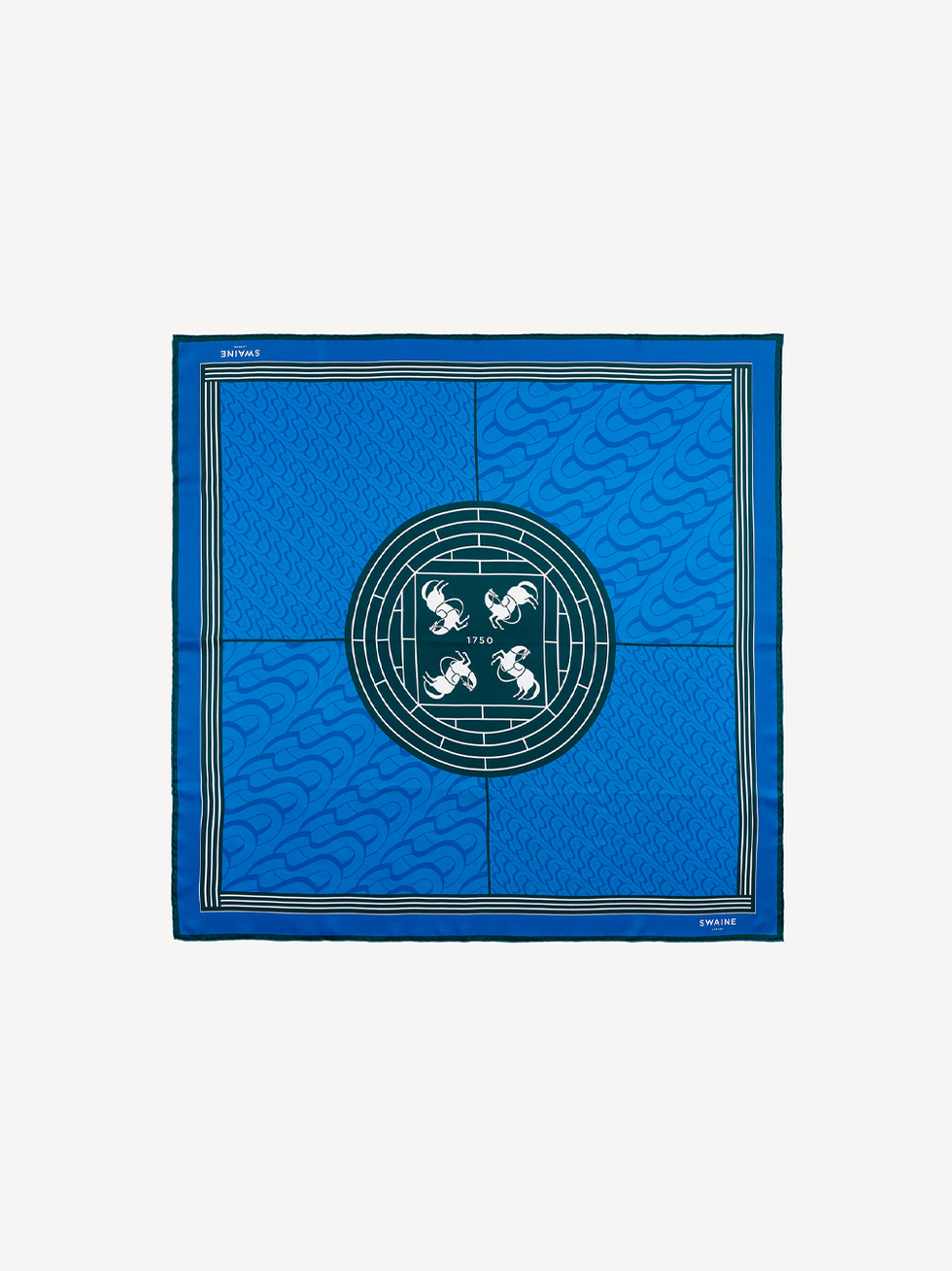 Swaine London monogrammed silk scarf