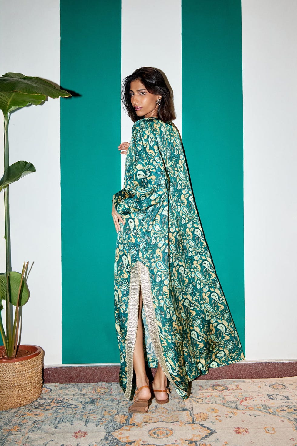 Verandah hand-draped kaftan