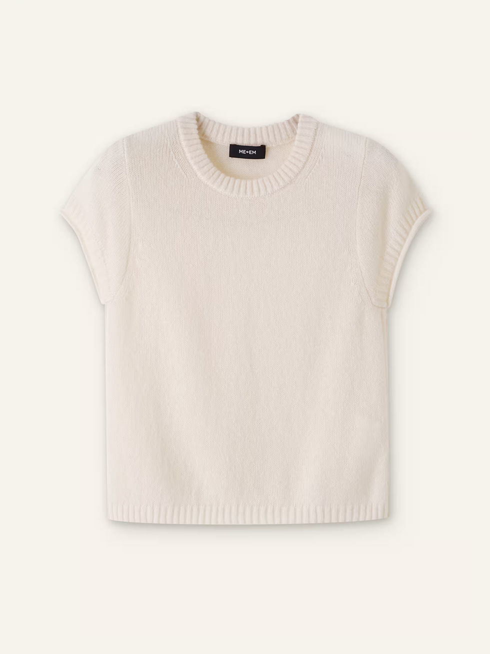 Me + Em merino cashmere shrunken baby tee