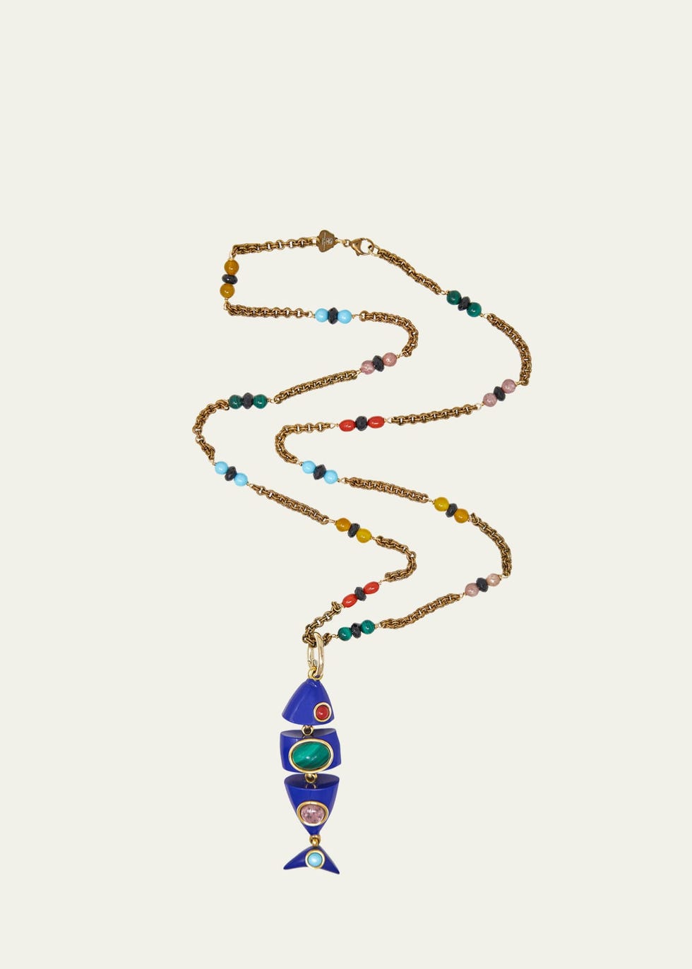 Lapis Lazuli Fish Pendant Necklace