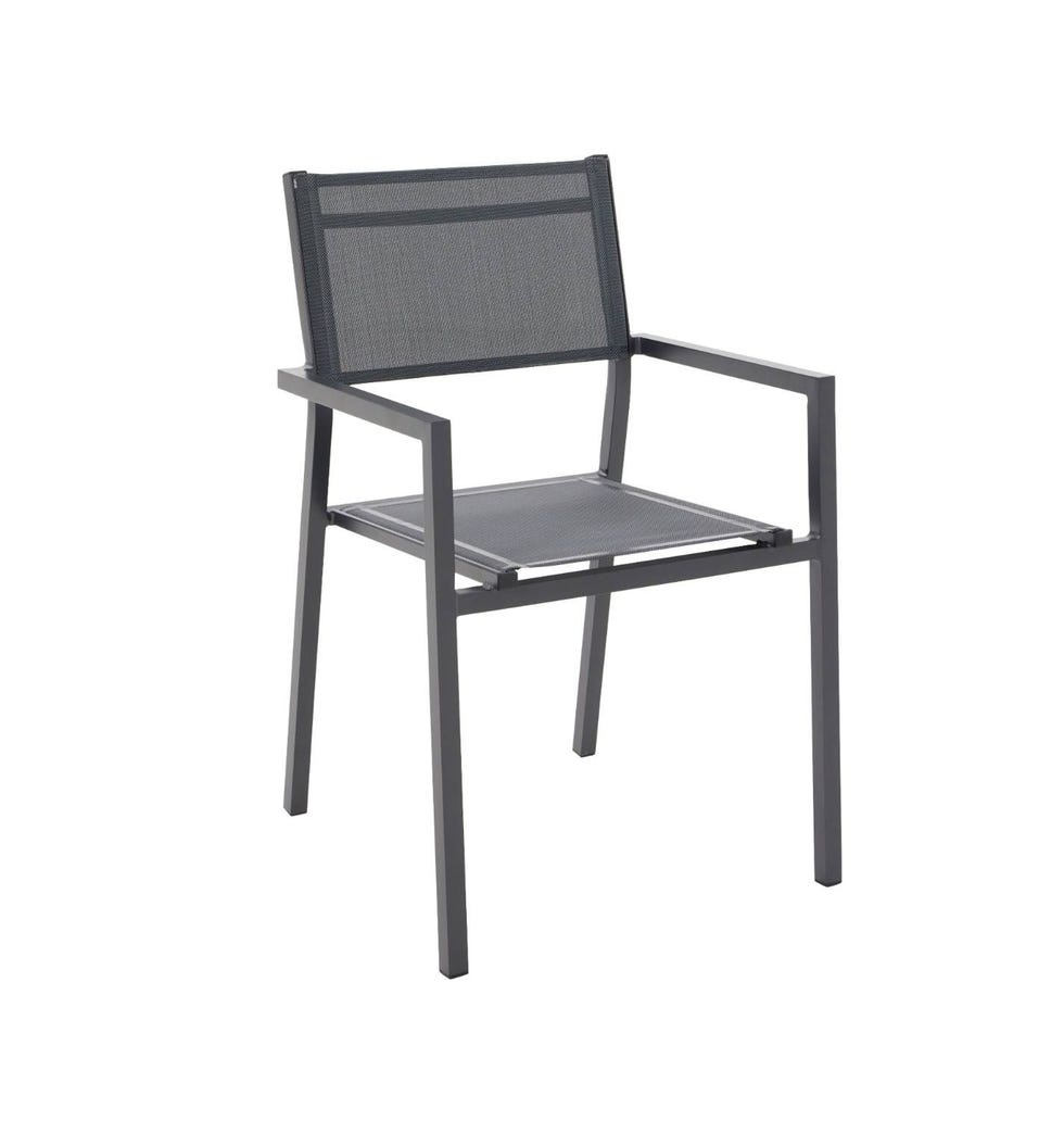 Silla de jardín de aluminio gris