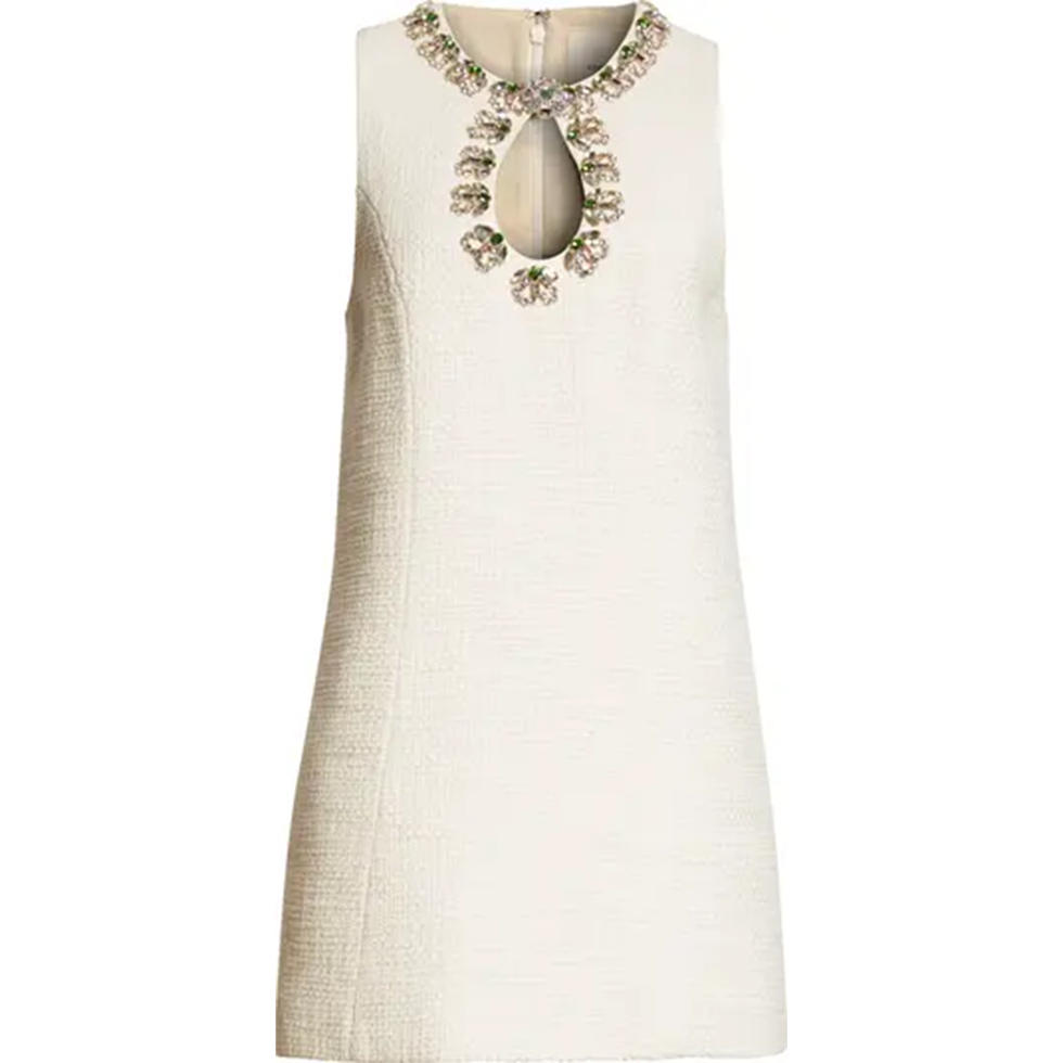 Franchelle Embellished Tweed Minidress