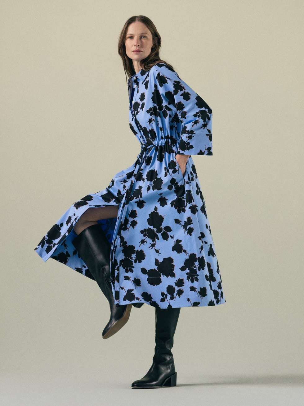 Outline Rose Shirt Dress