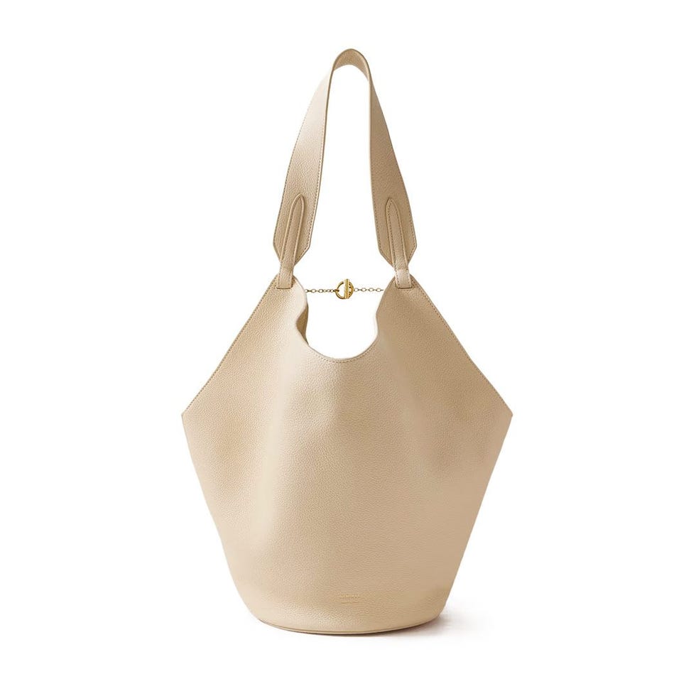 Lotus Small Textured-Leather Tote
