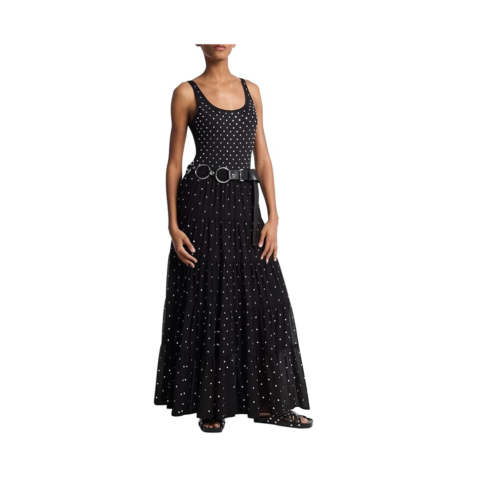 Studded tea maxi skirt