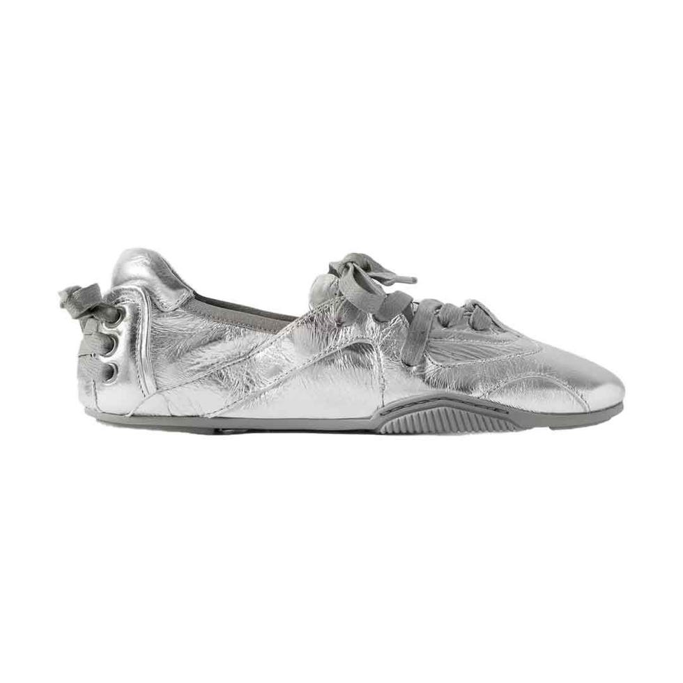 Metallic Leather Flats