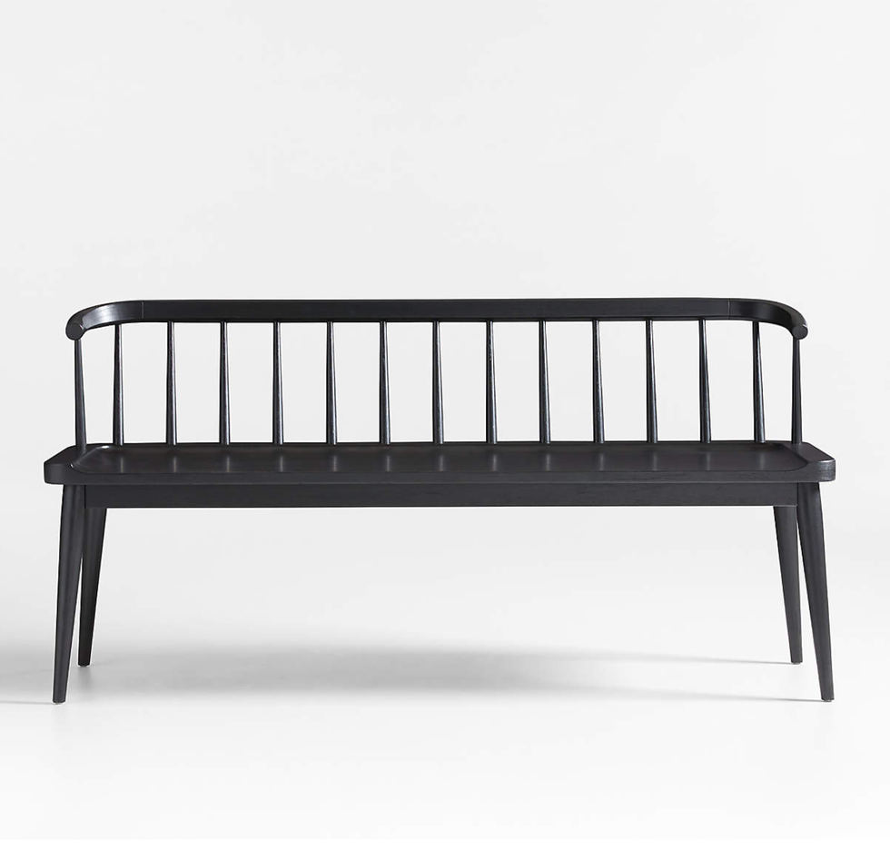 Pali Black Wood Dining Bench