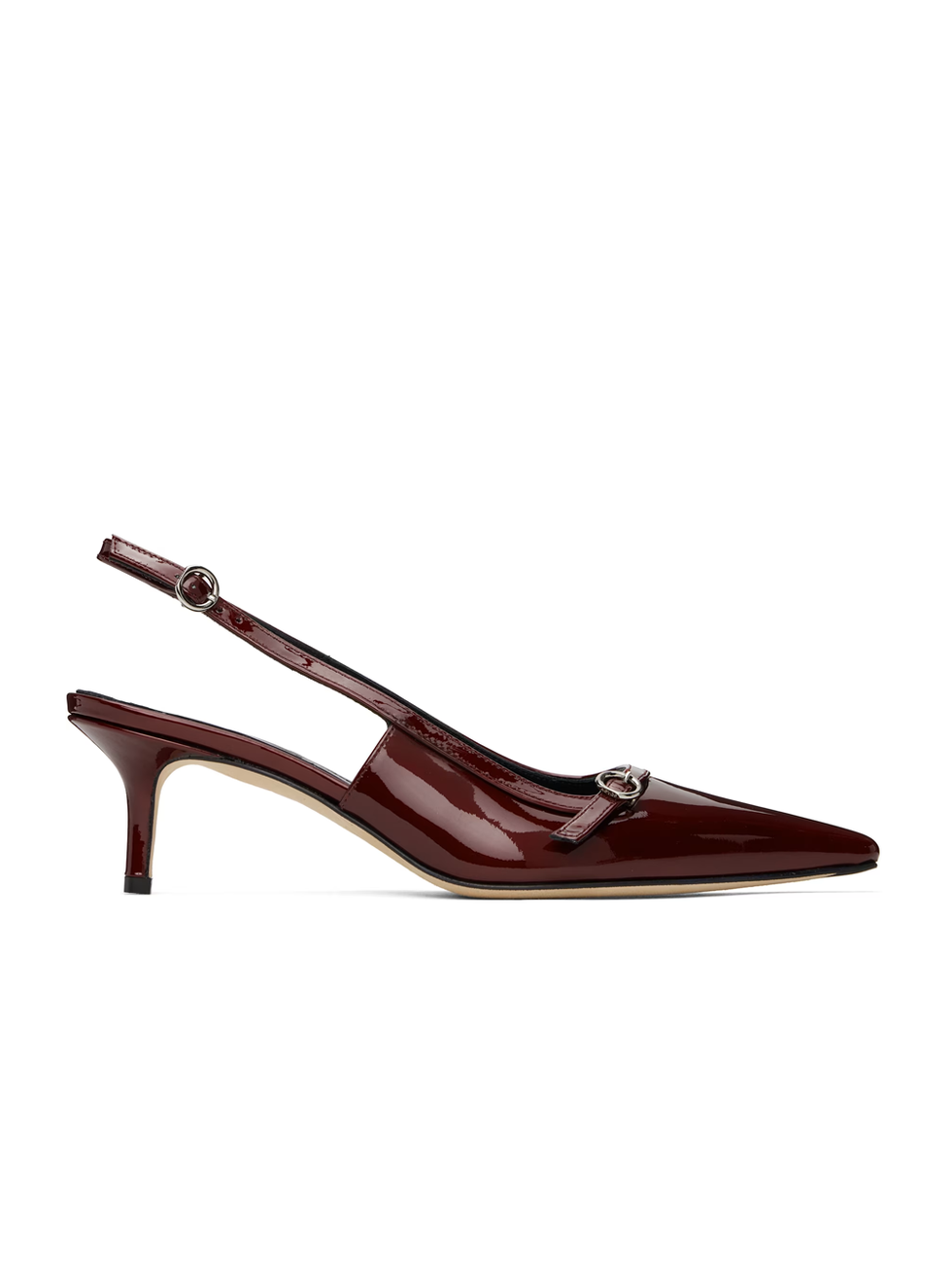 Aeyde red saba leather slingback heels
