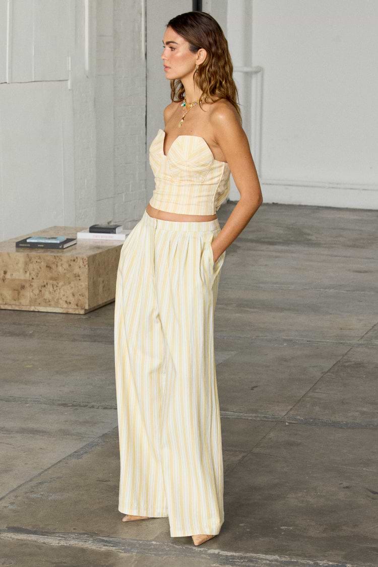 Butter Yellow Stripe Suki Trousers