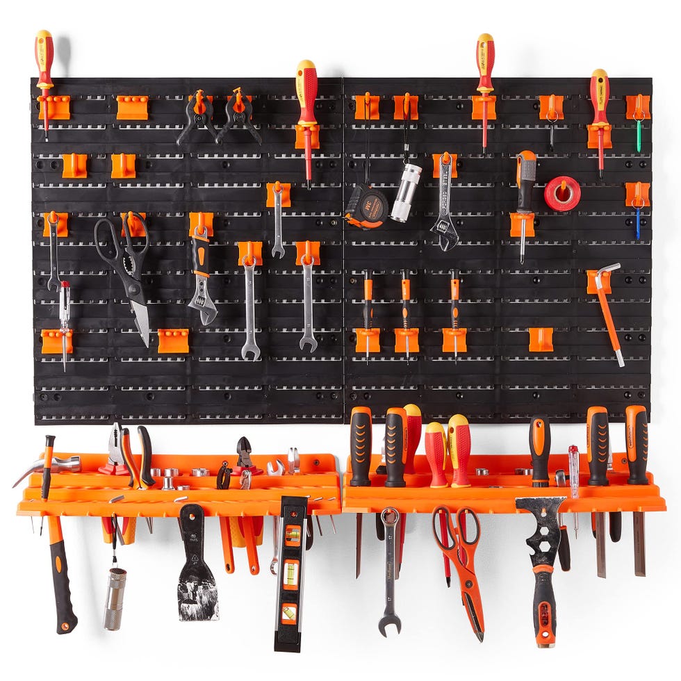 VonHaus Garage Tool Storage with Shelf & Pegboard